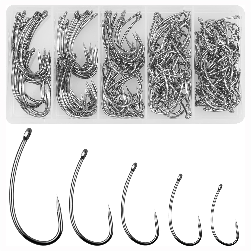 Fishing Hook Barbless - 180 шт., набор рыболовных крючков для