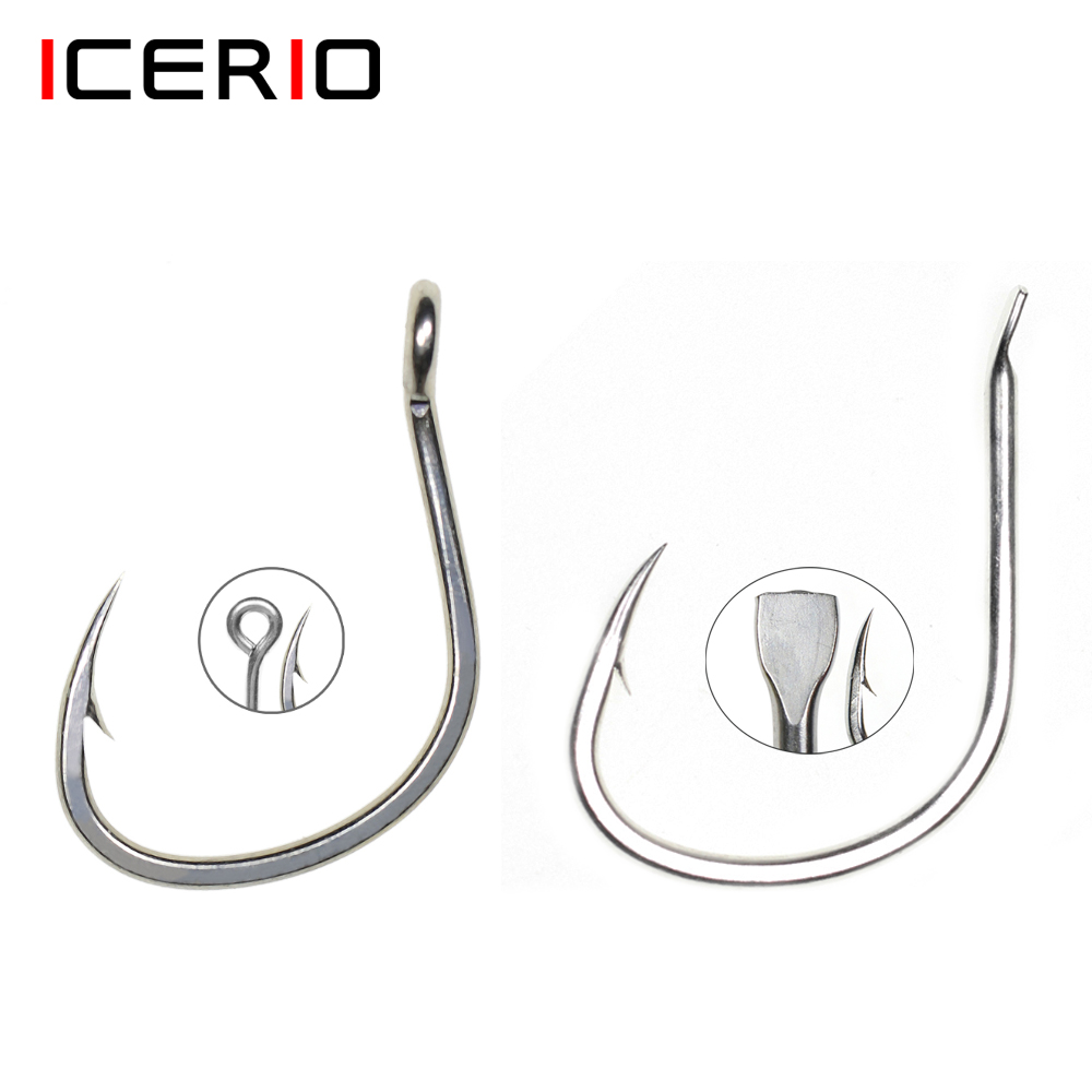 Fishing Hook Barbless - 10 шт., матовые рыболовные крючки ICERIO