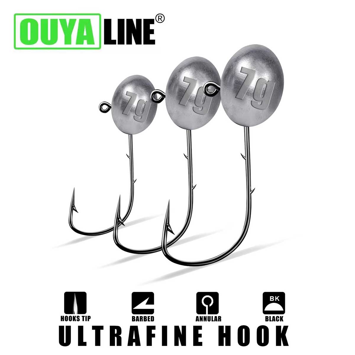 Fishing Hook Offset - Рыболовные крючки для джига 1X Rockfish