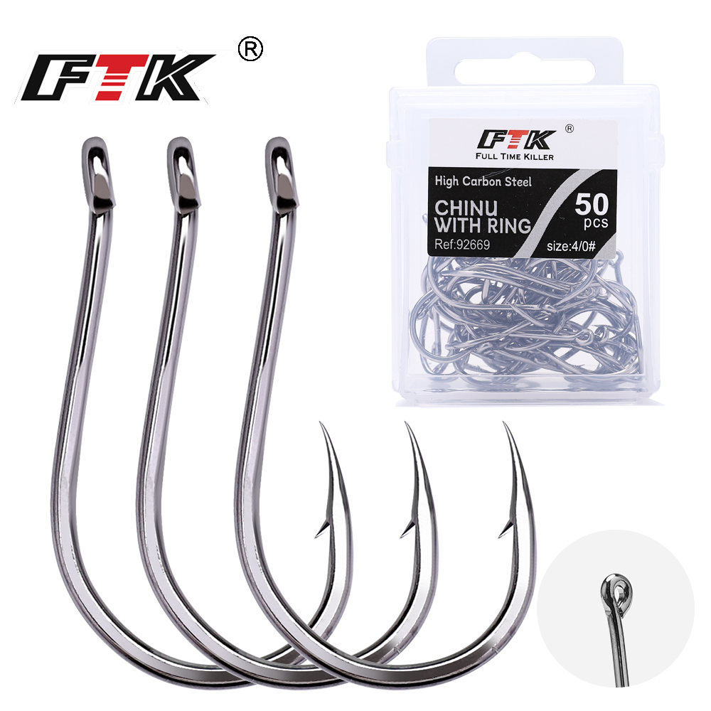 Fishing Hook Circle - 50-100 шт./коробка, рыболовные крючки из высокоуглеродистой