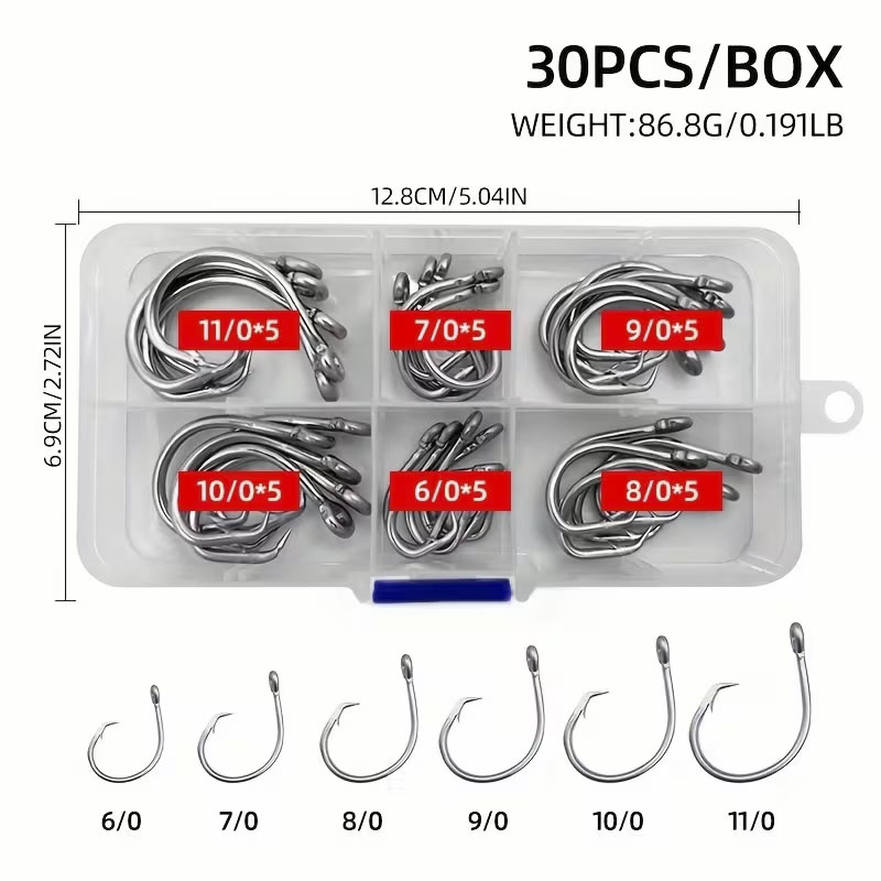 30 шт./кор. рыболовные крючки  – обзор и цена Fishing Hook Circle
