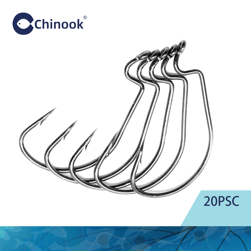 Chinook 20 шт., широкий червяч – обзор и цена Fishing Hook Offset