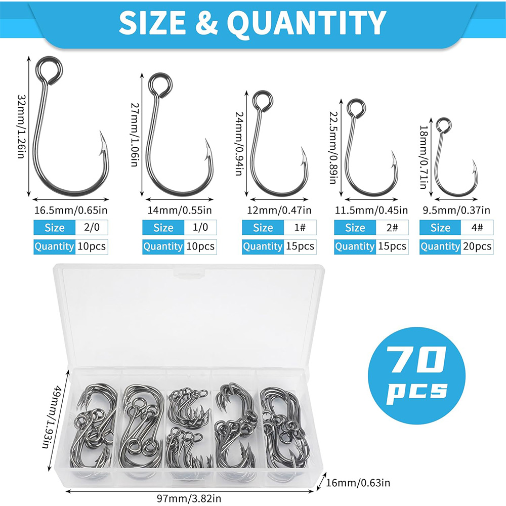 70 шт., встроенные одинарные к – обзор и цена Fishing Hook Circle